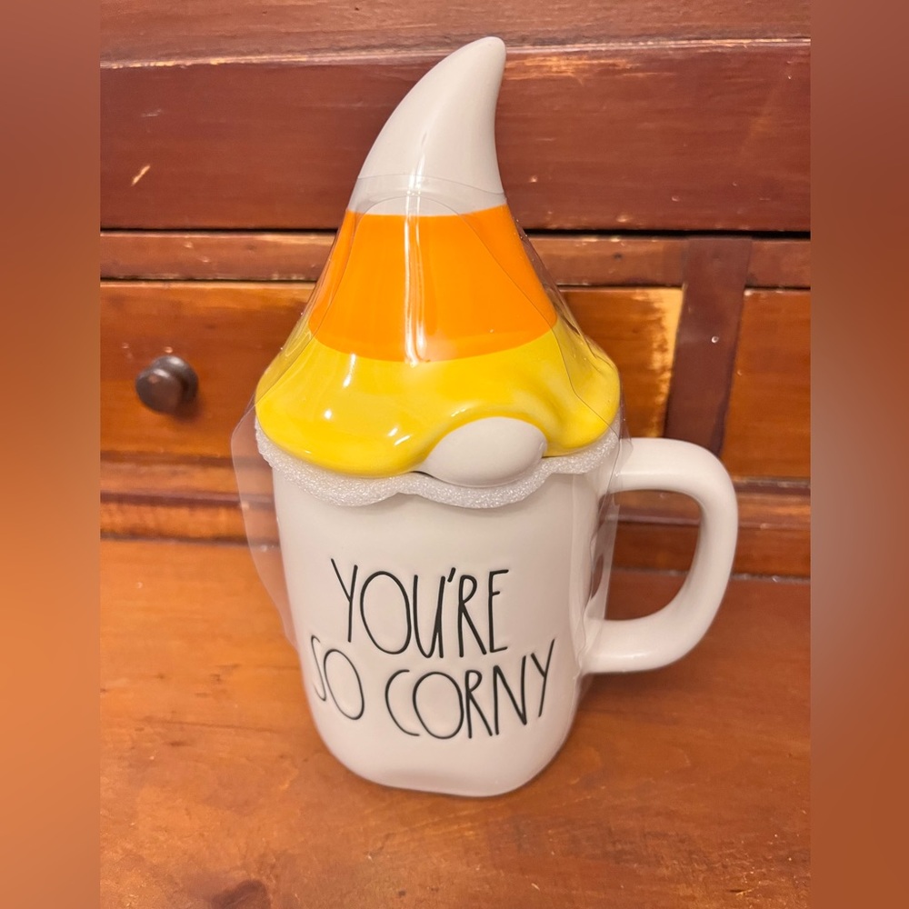 New Rae Dunn You’re so corny figural gnome mug with lid